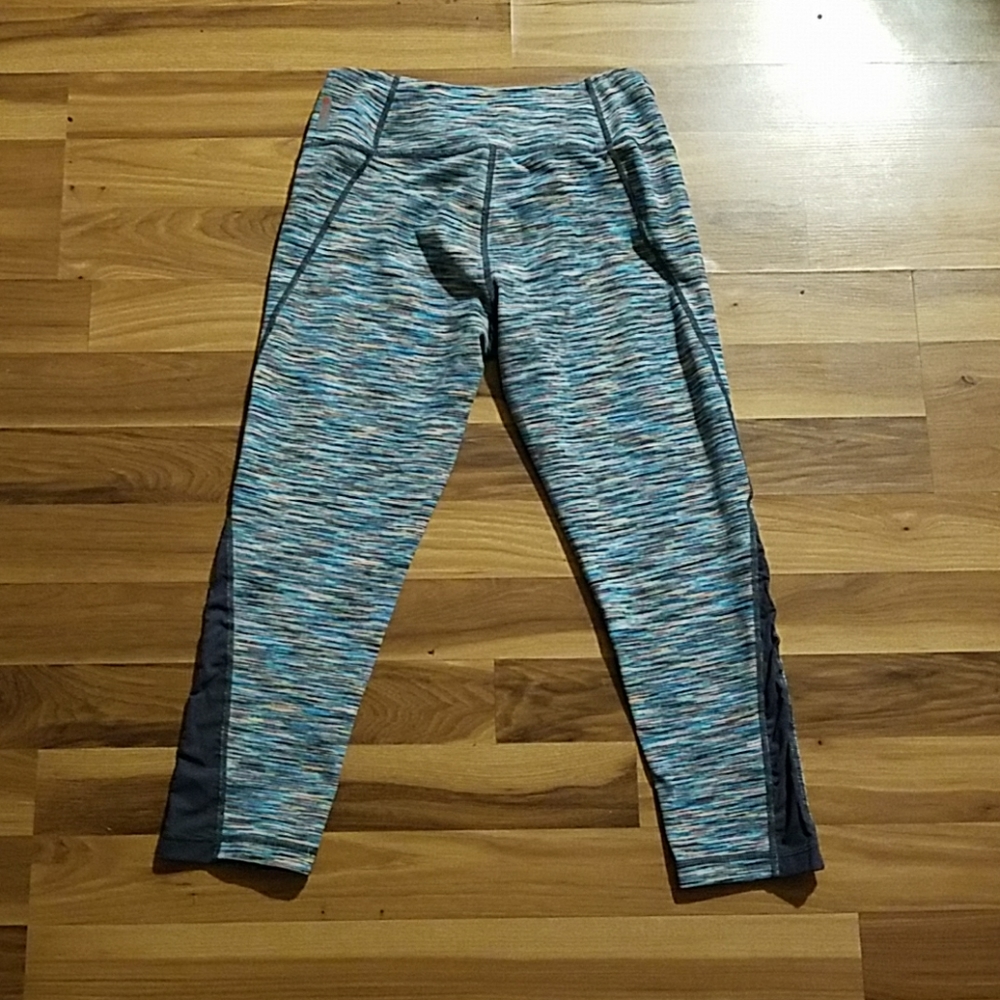 Zella blue stripe yoga workout capris size sm - Picture 3 of 5